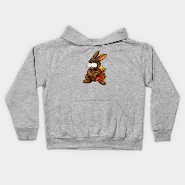 Grocery Shopping Rabbit Kids Hoodie by Colette